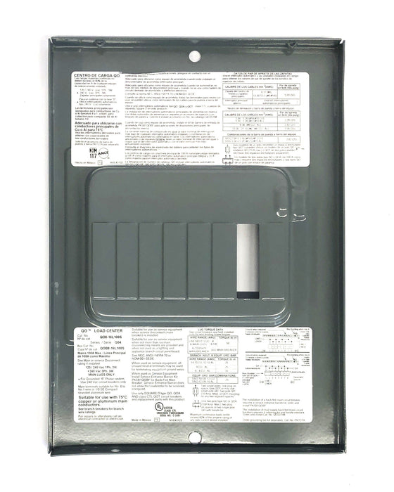 Square D QO Load Center Series G04 Type 1 Enclosure QO8-16L100F/S NOS