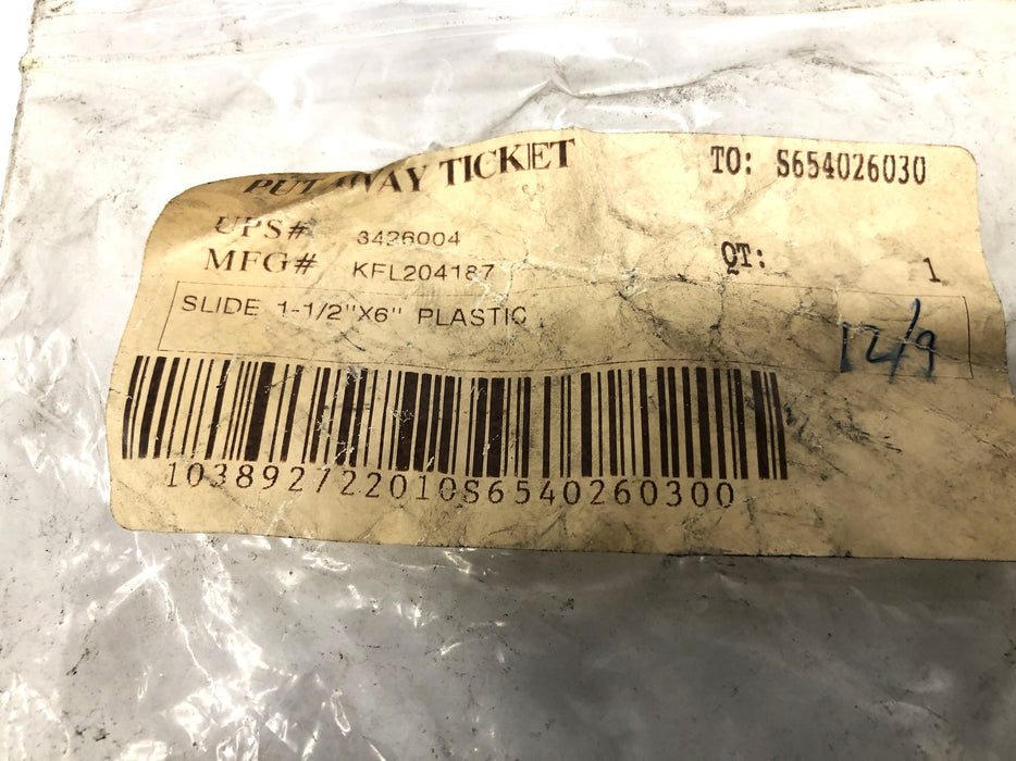 Total Source 1-1/2x6 Inch Plastic Slide For Clark 204187 NOS