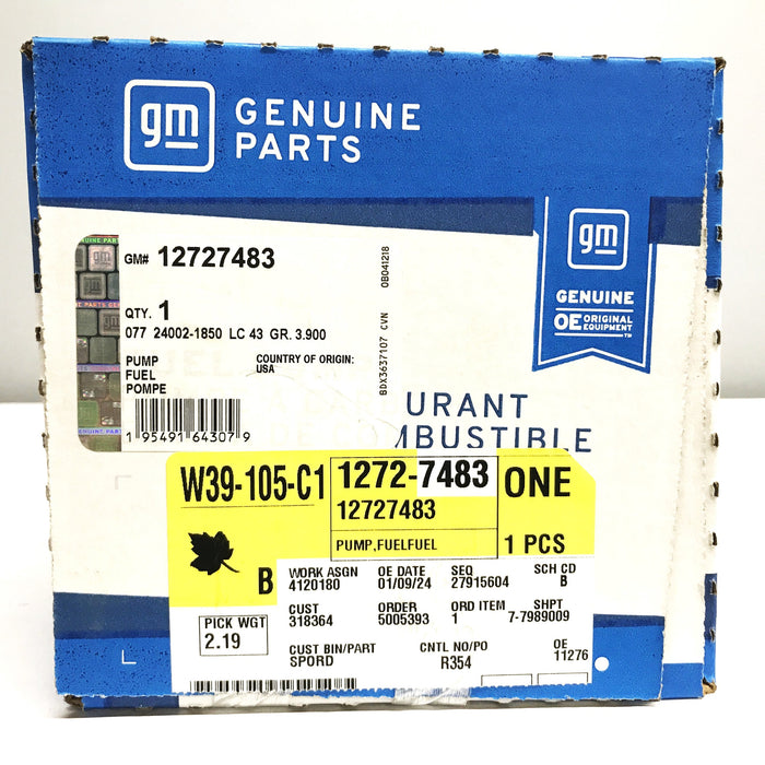 GM High-Pressure Mechanical Direct-Injection Fuel Pump 12727483 NOS