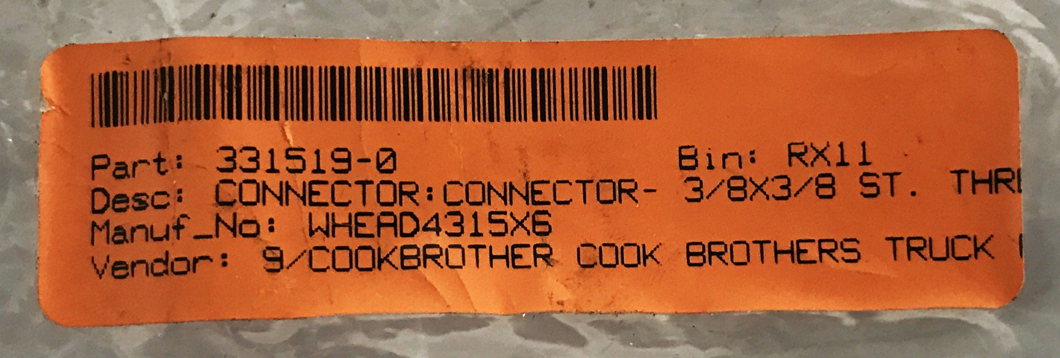 Eaton Weatherhead 3/8 inch Connector 4315X6 [Lot of 2] NOS
