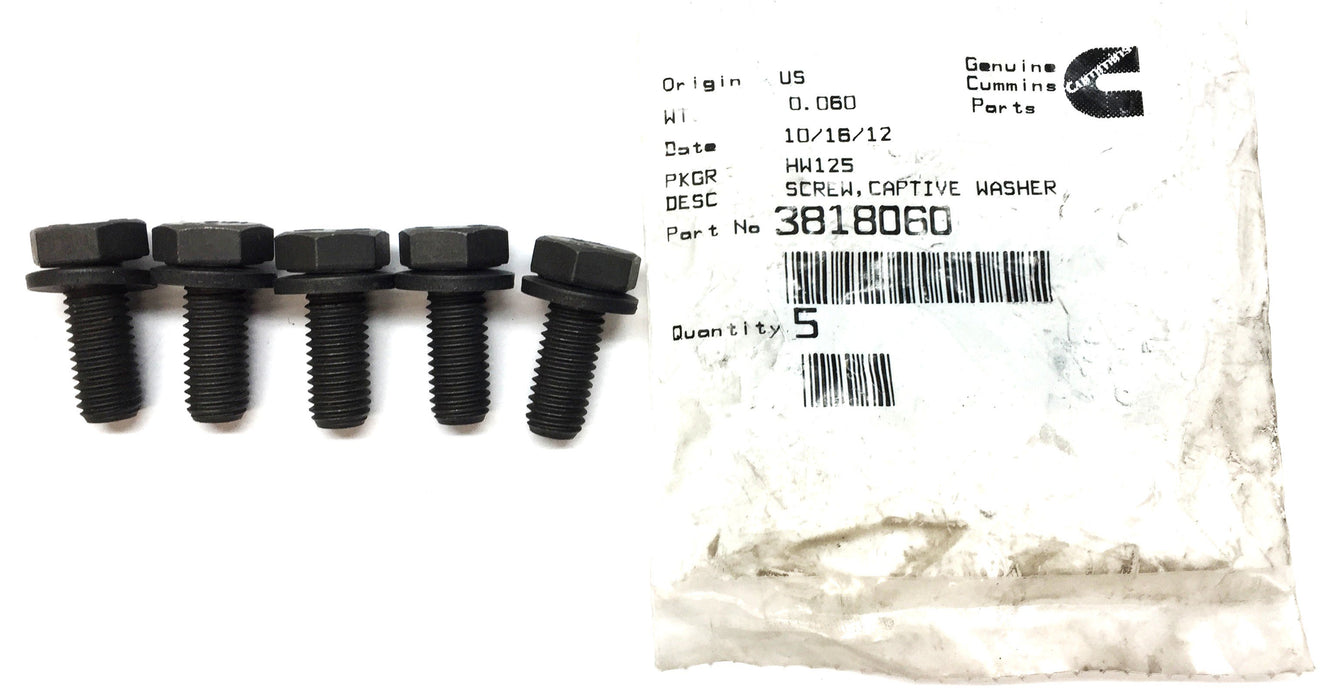 Cummins Captive Washer Cap Head Screw 3815060 [Lot of 15] NOS