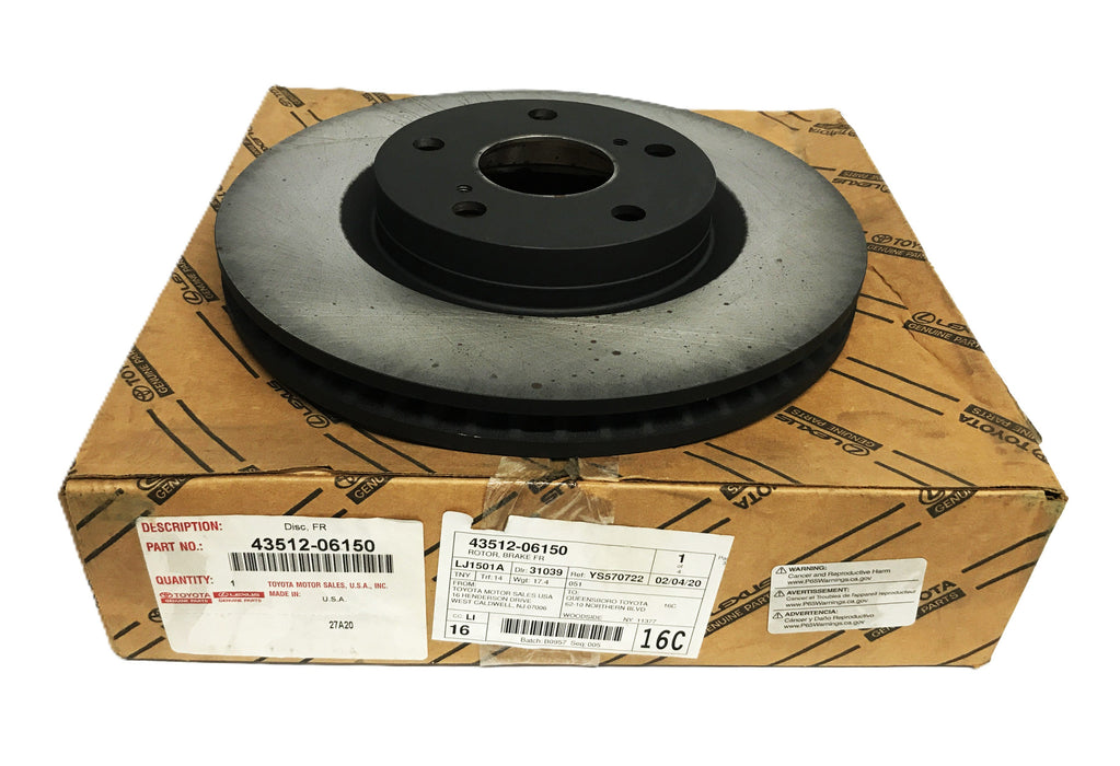Toyota OEM Front Disc Brake Rotor 43512-06150 NOS