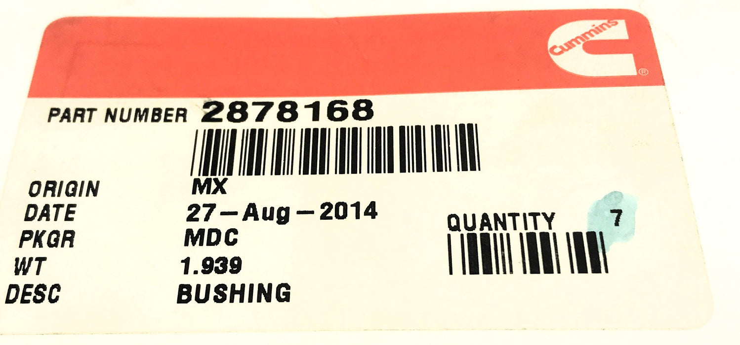 Cummins Box of (7) Bushing 2878168 NOS