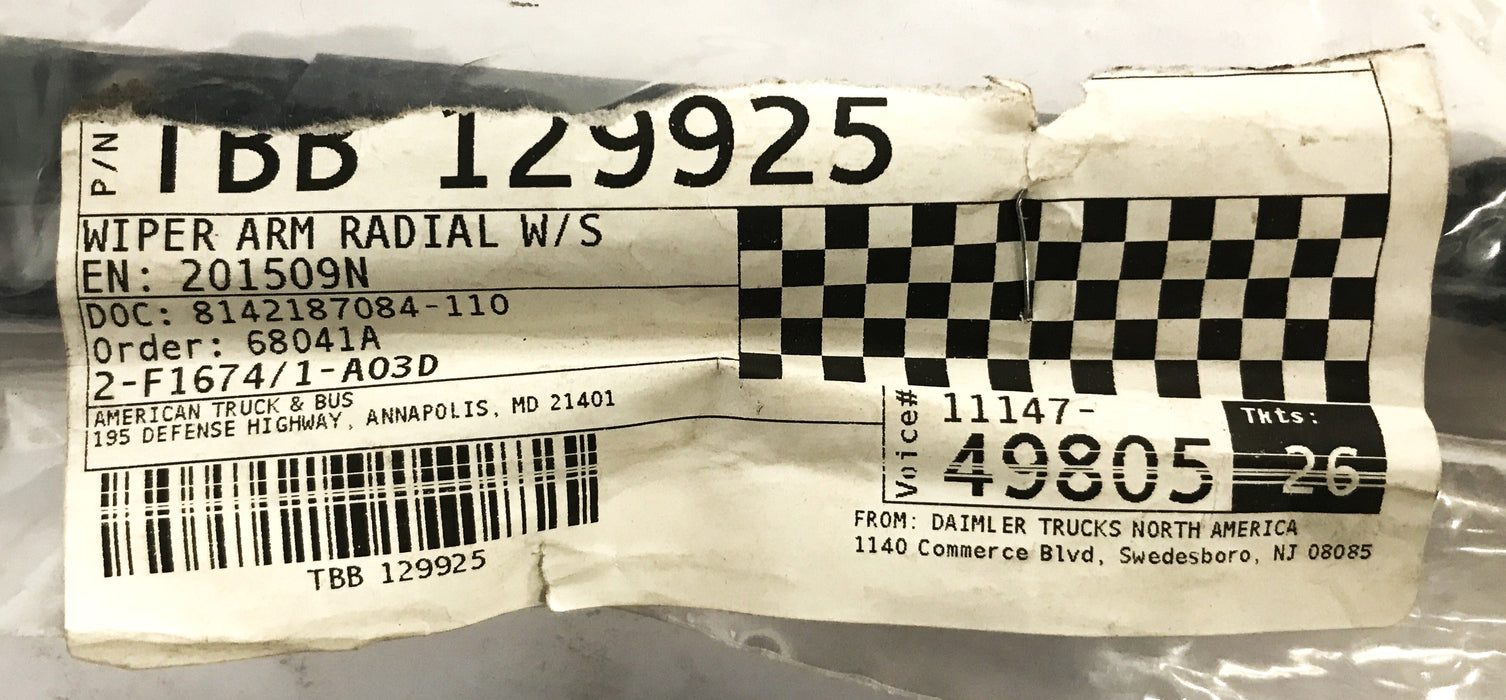 Thomas Built Radial Wiper Arm TBB129925 [Lot of 2] NOS