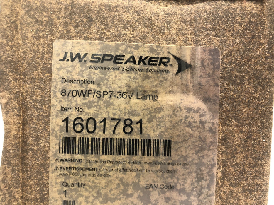 J.W. Speaker 870WF/SP7-36V Lamp 1601781 NOS