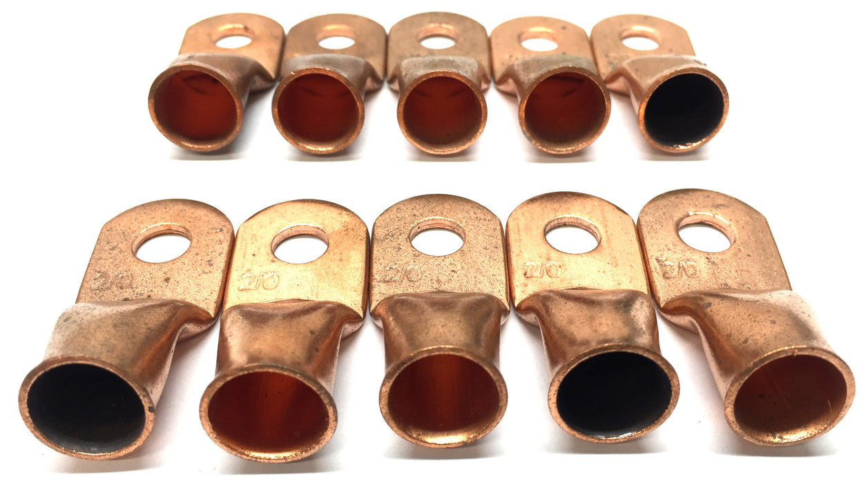 Unbranded 5/16" Copper Battery 2/0 Ga. Lug ECBP318 [Lot of 10] NOS