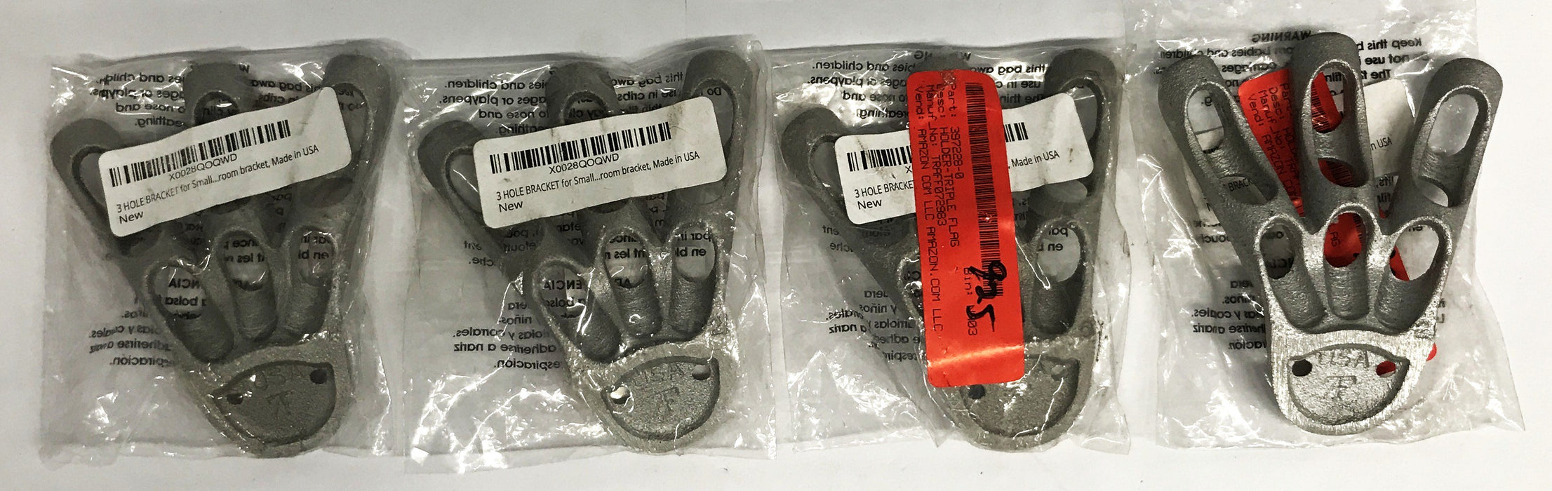 Unbranded 3-Finger Flag Bracket 072983 [Lot of 4] NOS