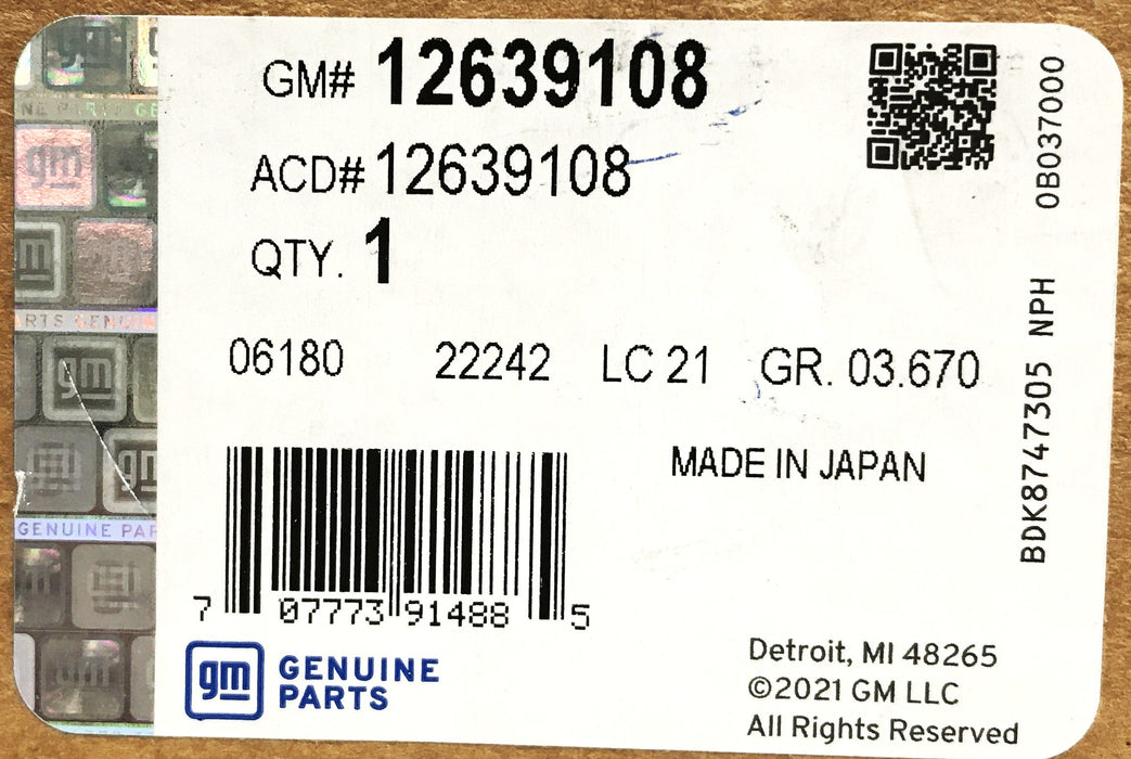 GM OEM Secondary Air Injection Check Valve 12639108 NOS