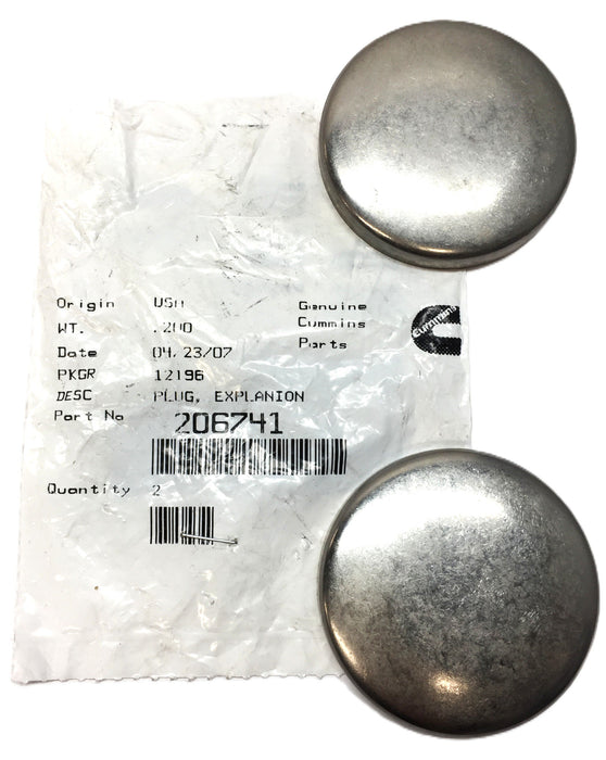 Cummins Expansion Plug Pack 206741 (2pcs) NOS