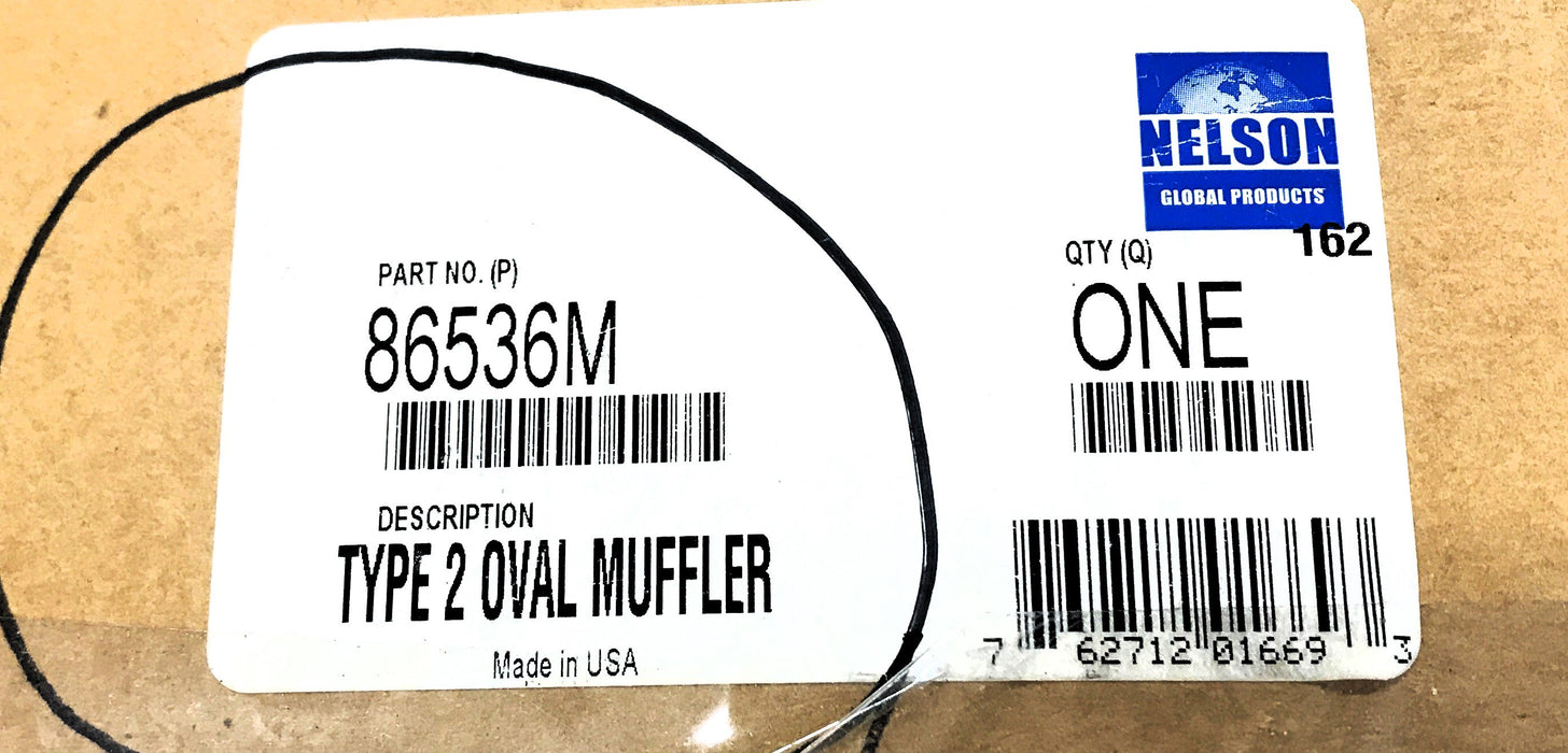 Nelson Global Type 2 Oval Muffler 86536M NOS
