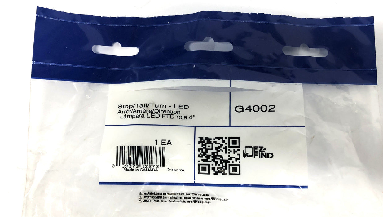 Grote 4 Inch LED Stop/Turn/Tail Lamp With White Trim G4002 NOS