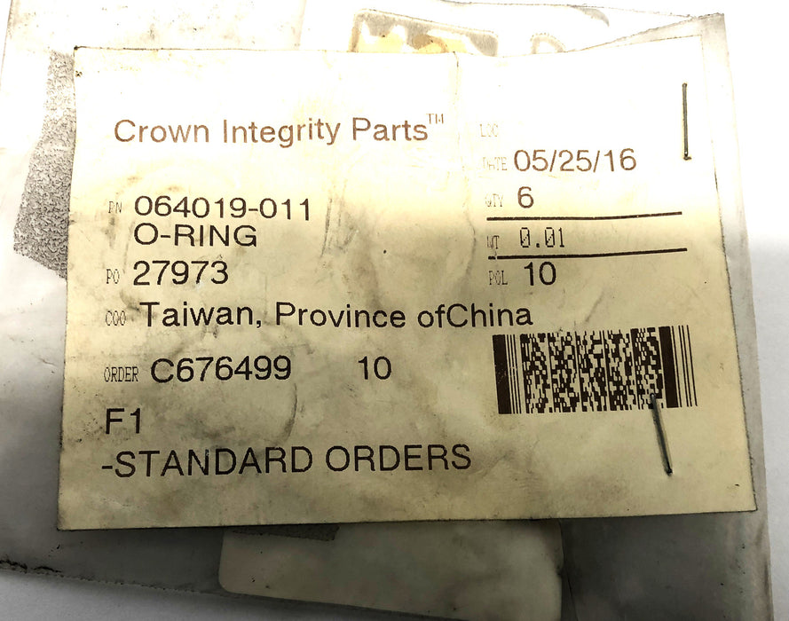 Crown O-Ring 064019-011 [Lot of 6] NOS