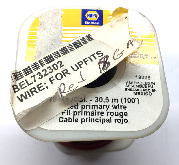 Napa Belden 100' 18Ga./Cal.-30,5m Red Primary Wire 18009 (732302) NOS