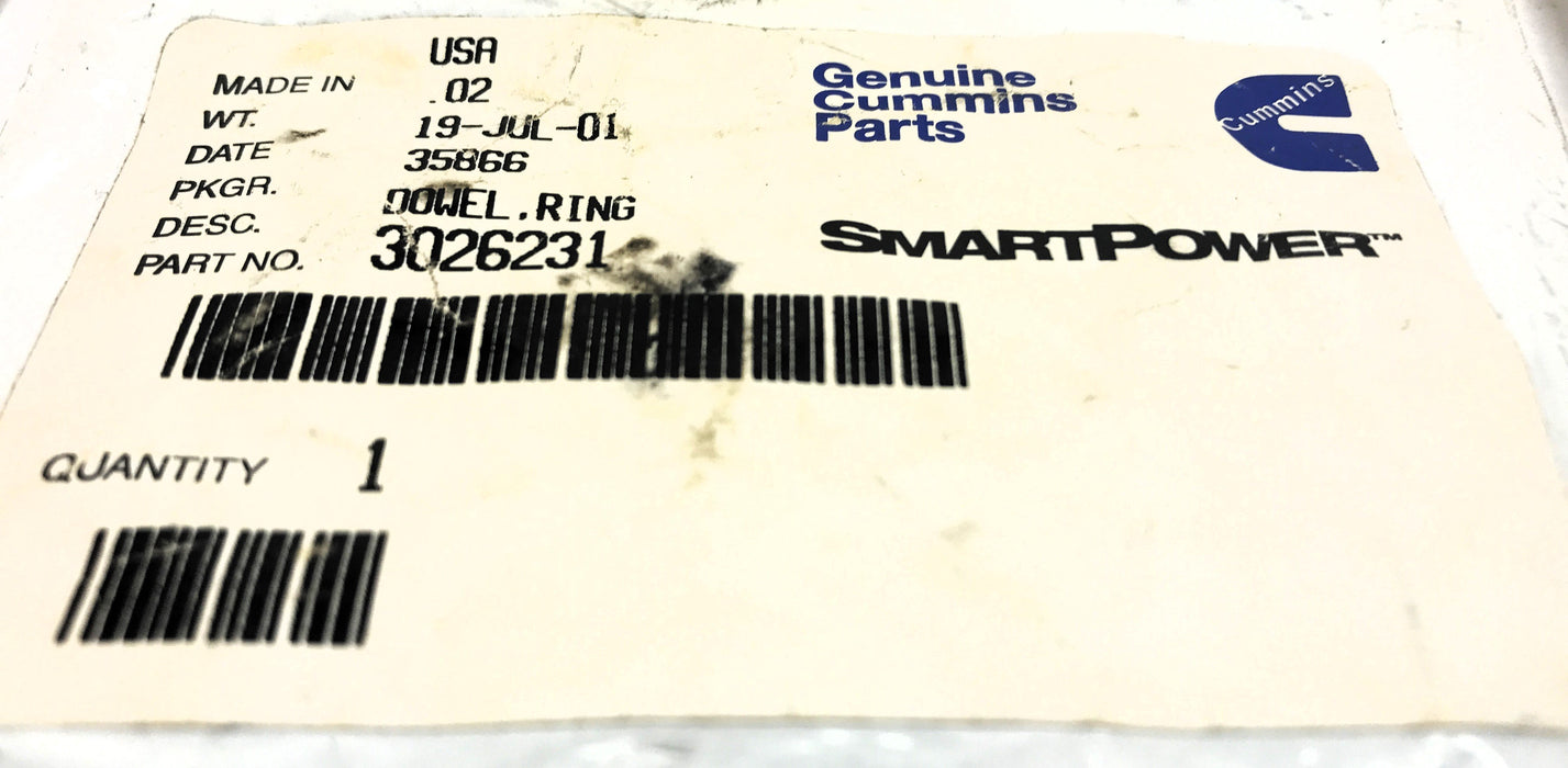 Cummins Dowel Ring 3026231 [Lot of 6] NOS