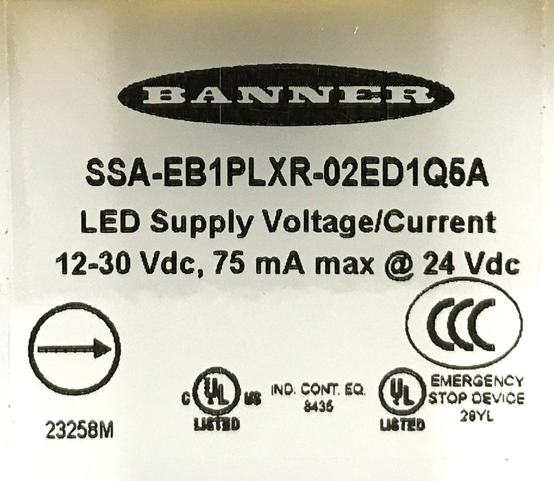 Banner Flush Mount Emergency Stop Button 2ED1Q5A NOS