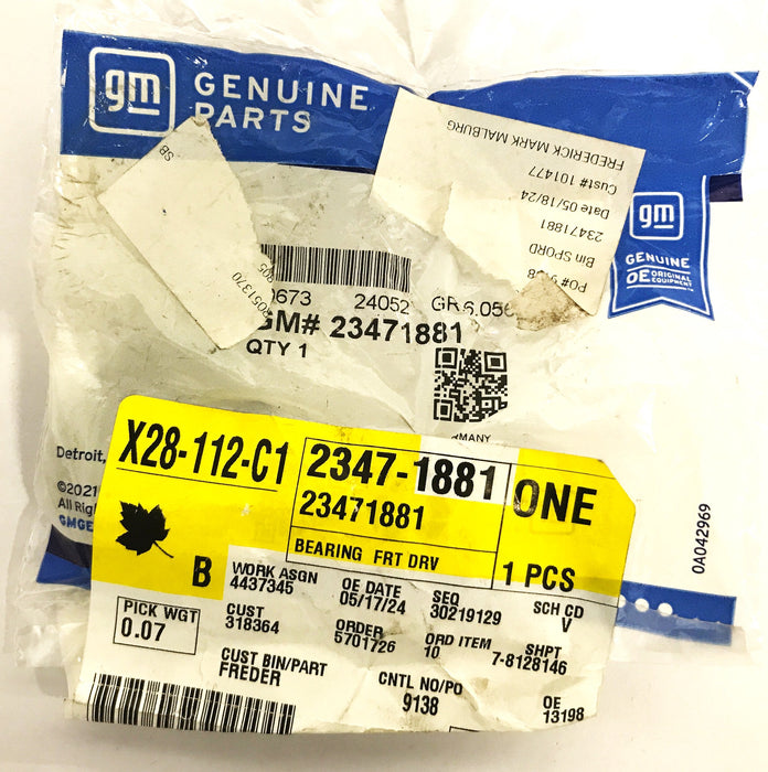 GM Axle Shaft Bearing 23471881 NOS