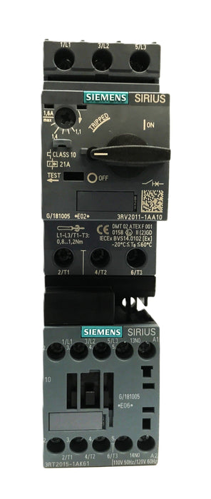 Siemens Combination Starter 3RA21101 AA151AK6 NOS