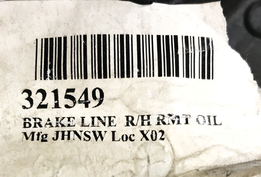 Johnston Street Sweeper Brake Line Oil Tube 321549 NOS