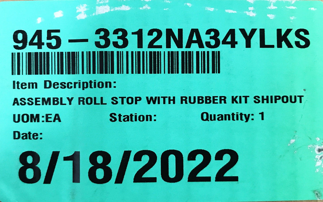 Braun Wheel Chair Lift Roll Stop Assembly 945-3312NA34YLKS NOS