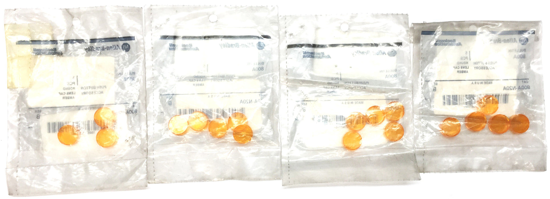 Allen-Bradley Round Amber Push Button Lens Cap 800A-N20A [Lot of 18] NOS