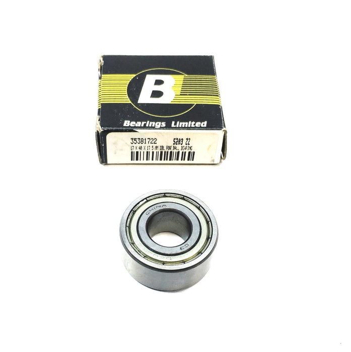 Bearings Limited 17X40X17.5MM Double Row Ball Bearing 35381722 (5203 ZZ) NOS