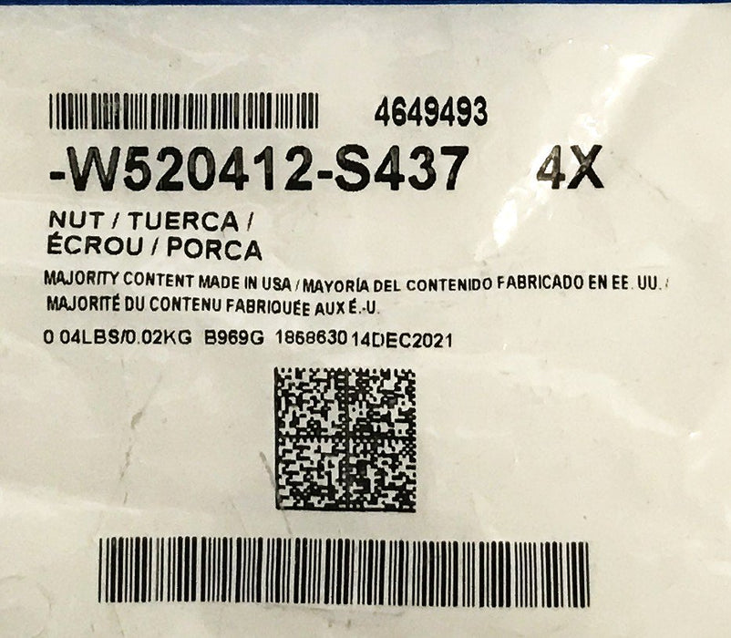 Ford Blower Motor Housing Nut W520412-S437 [Lot of 12] NOS
