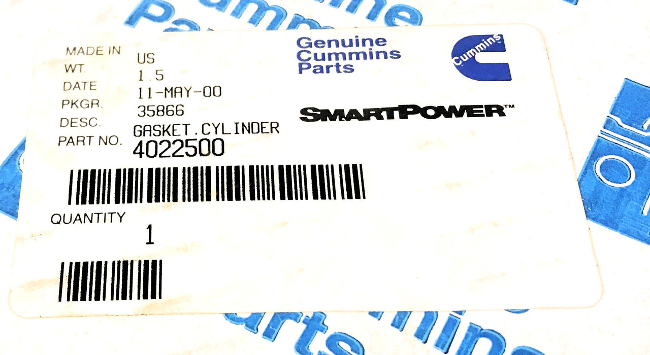 Cummins Cylinder Head Gasket 4022500 NOS