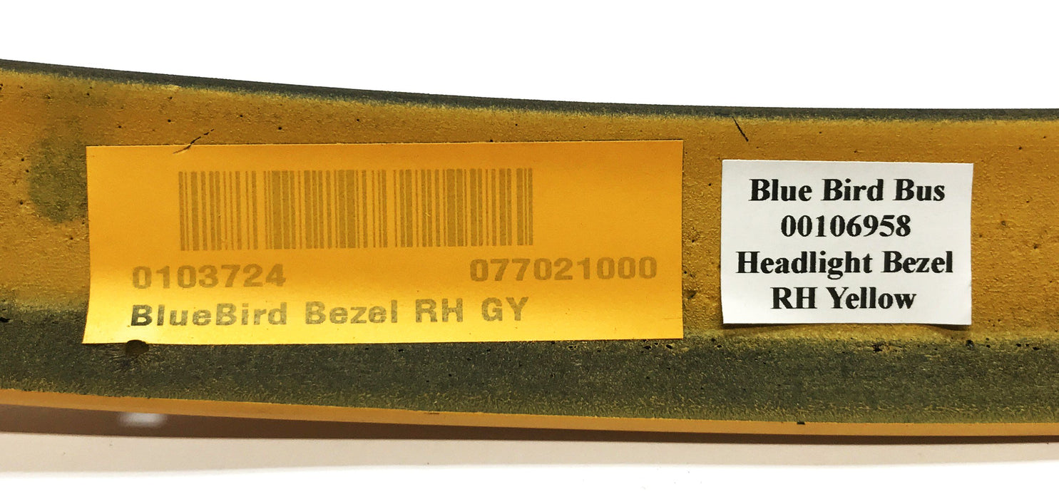 Blue Bird Right Yellow Headlight Bezel 00106958 NOS