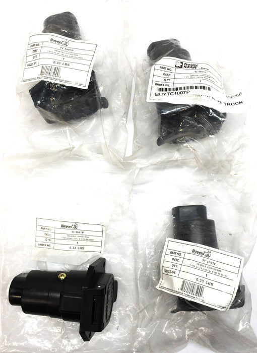Buyers Products Trailer Star Flat 7-Pin Connector Plug TC1007P [Lot of 4] NOS