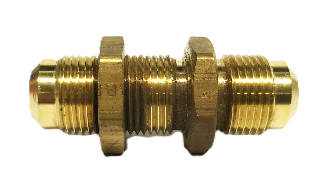 Unbranded 1/2 inch Flared Brass Bulkhead Union [Lot of 2] NOS