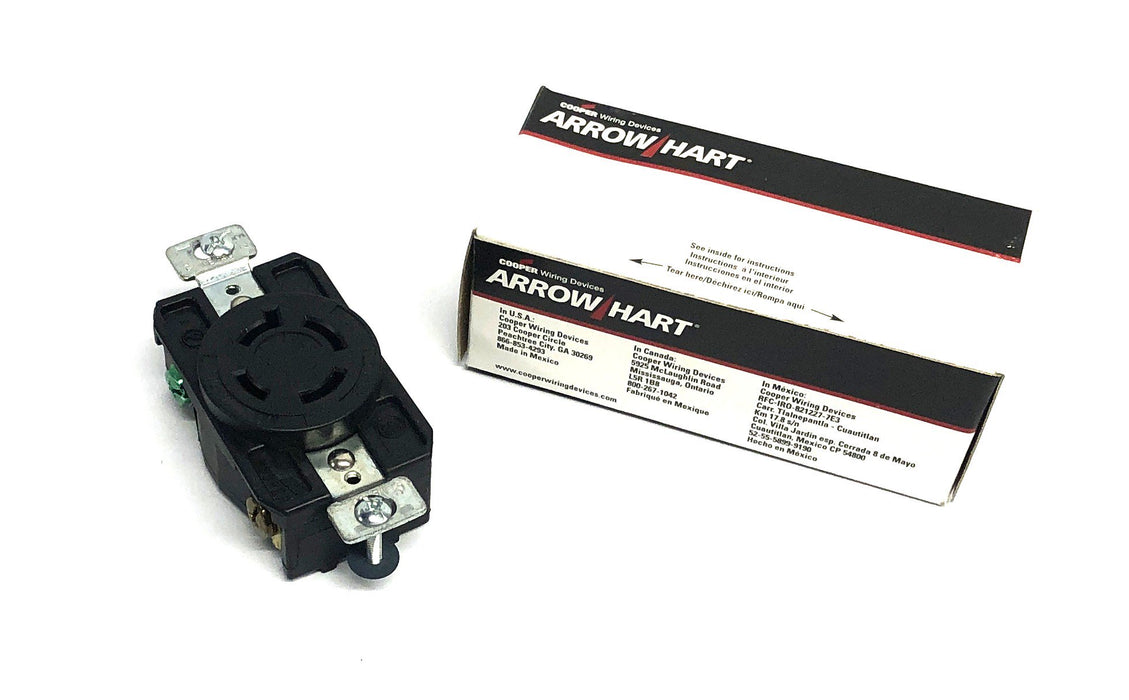 Arrow Hart Hart-Lock Black Single Receptacle CWL1620R (L16-20R) NOS