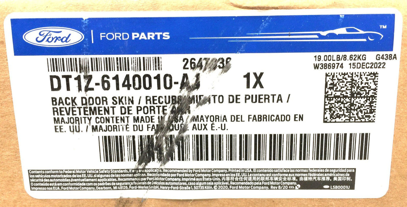 Ford Parts Back-Door Skin DT1Z-6140010-AJ (DT1Z6140010AJ) NOS FREIGHT