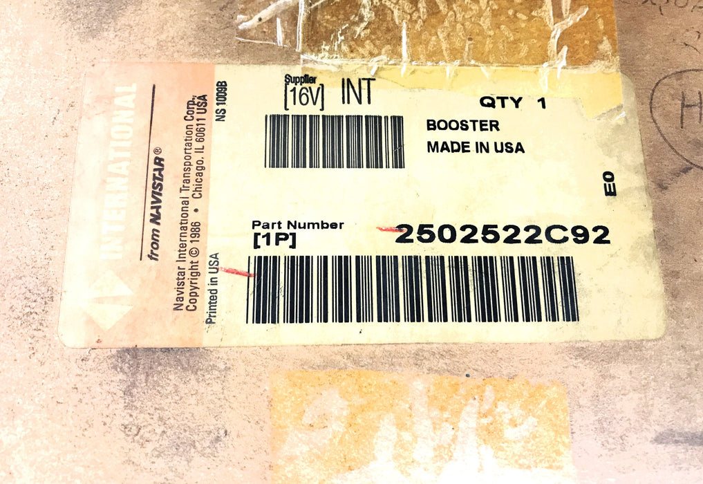 International Hydraulic Brake Booster 2502522C92 NOS
