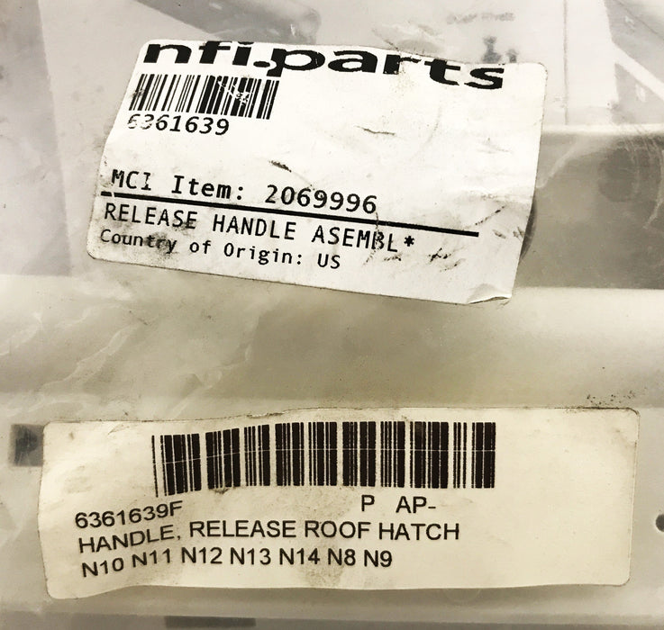 New Flyer (NFI) Escape Hatch Release Handle Assembly 6361639 NOS