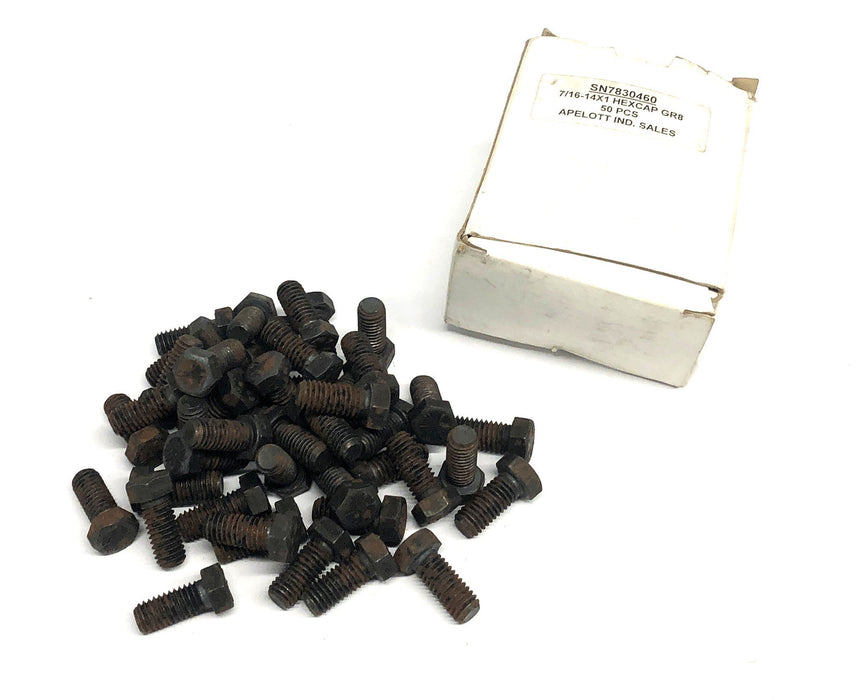 Apelott 7/16-14x1 Hexcap Screws GR8 SN7830460 [Lot of 45] NOS
