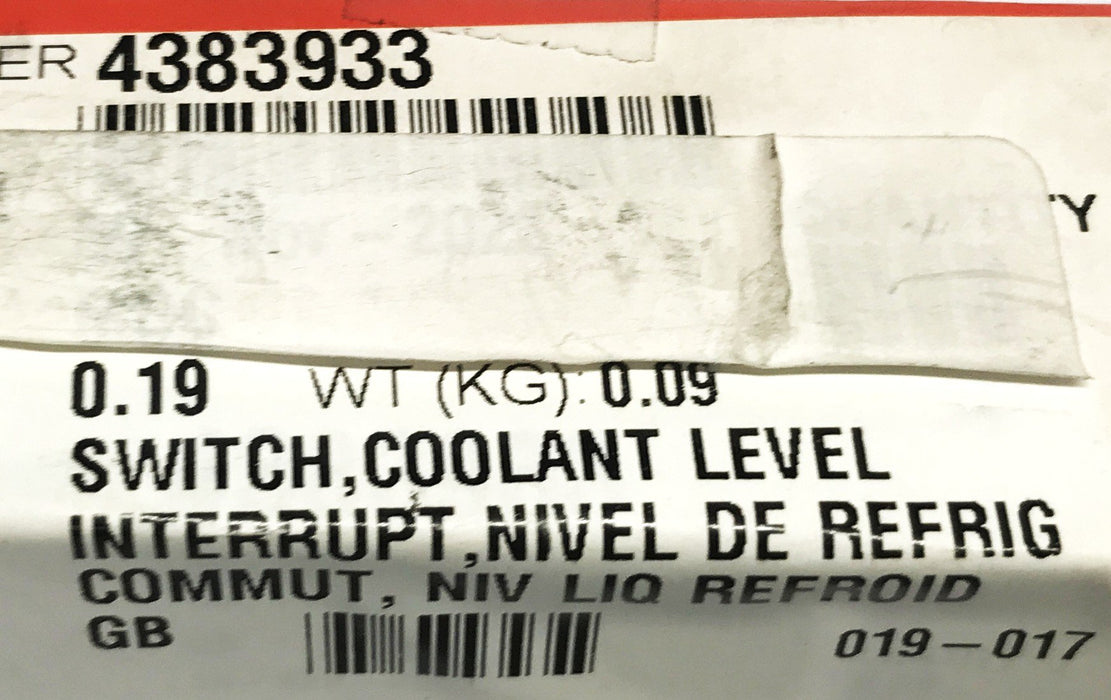 Cummins Coolant Level Switch 4683933 NOS