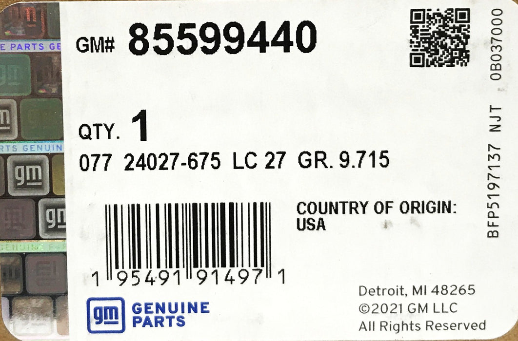 GM Front View Driver Assist Camera 85599440 NOS