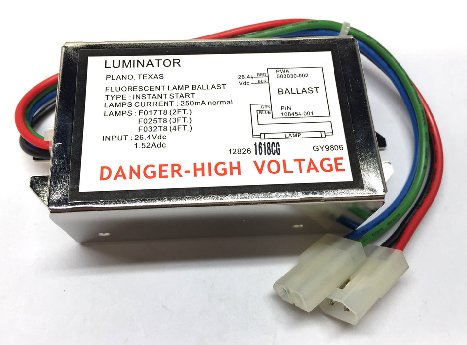Luminator DC-Input Fluorescent Lamp Ballast 108454-001 NOS