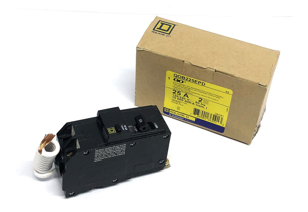 Square D Circuit Breaker With Ground-Fault Protection QOB225EPD NOS