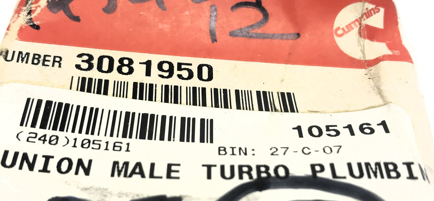Cummins Male Union 3081950 NOS