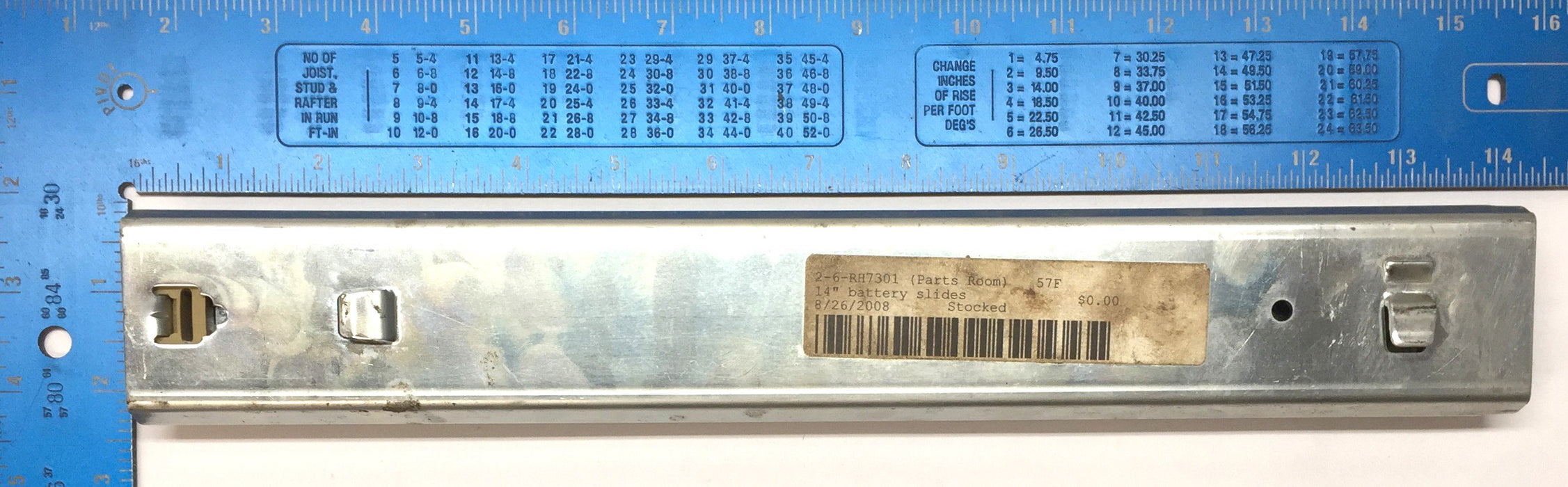 Royal Hardware 14" Battery Slide Arm 0703 NOS