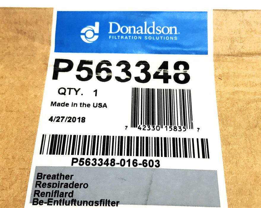 Donaldson Hydraulic Filler Breather Assembly P563348 NOS