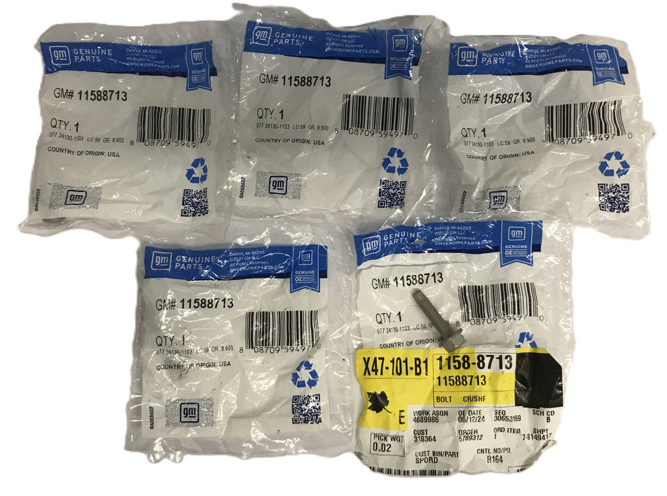 GM Exhaust Manifold-Heat Shield Bolt 11588713 [Lot of 5] NOS