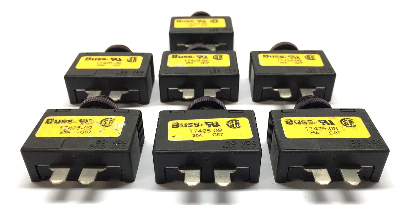Buss 25A Thermal Circuit Breaker 17425-09 [Lot of 7] NOS