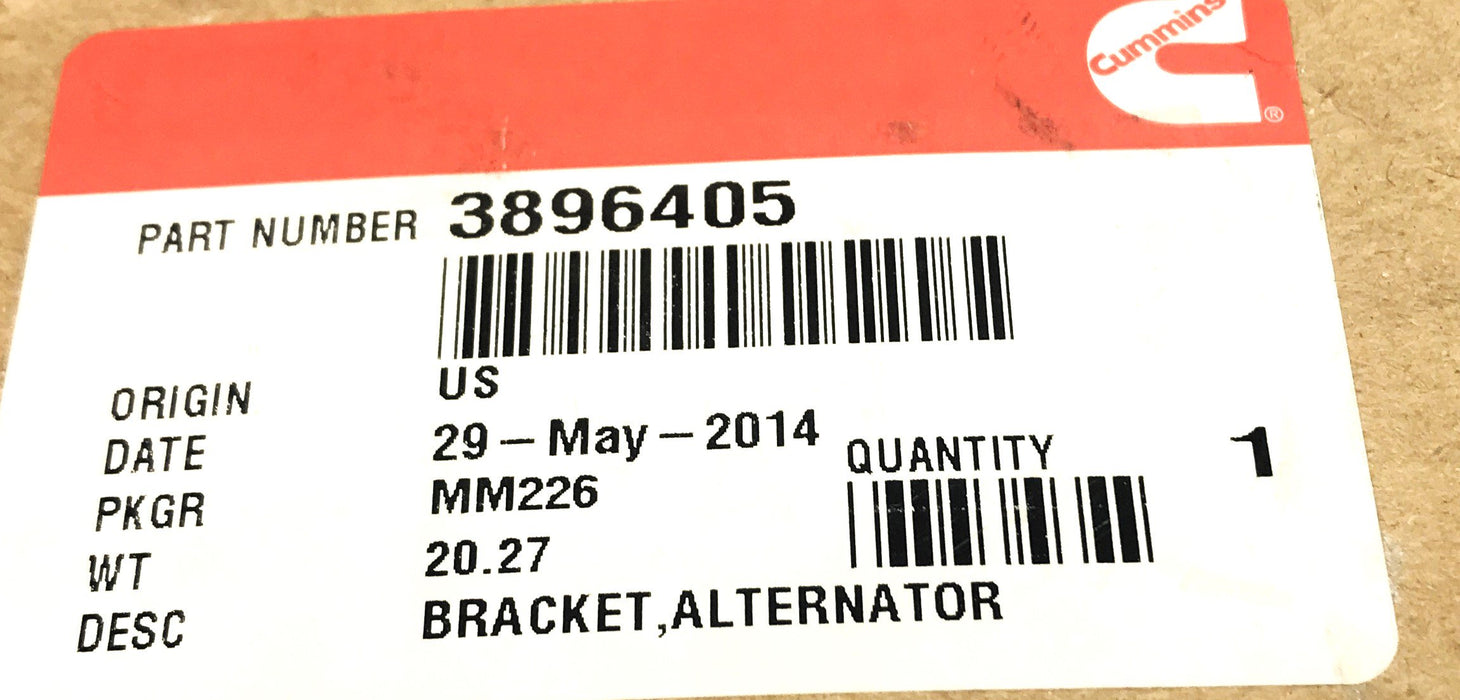 Cummins Alternator Bracket 3896405 NOS