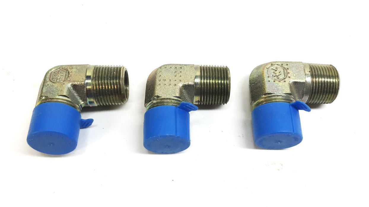 Eaton Weatherhead 37 Degree Flare 90 Degree Steel Elbow [Lot of 3] NOS