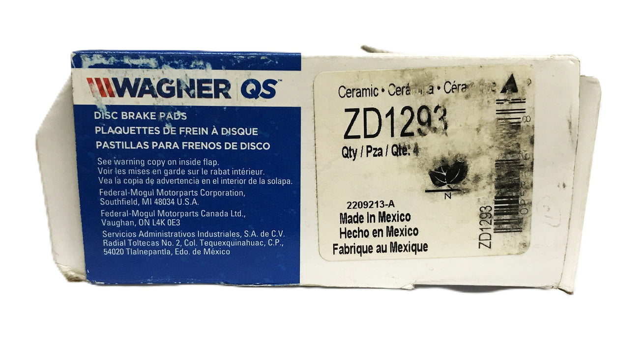 Wagner Brake Pad Set ZD1293 NOS