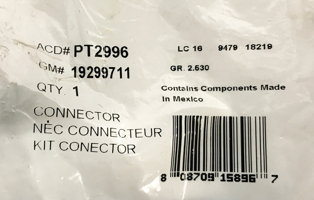 ACDelco GM Multi-Purpose Wire Connector PT2996 NOS