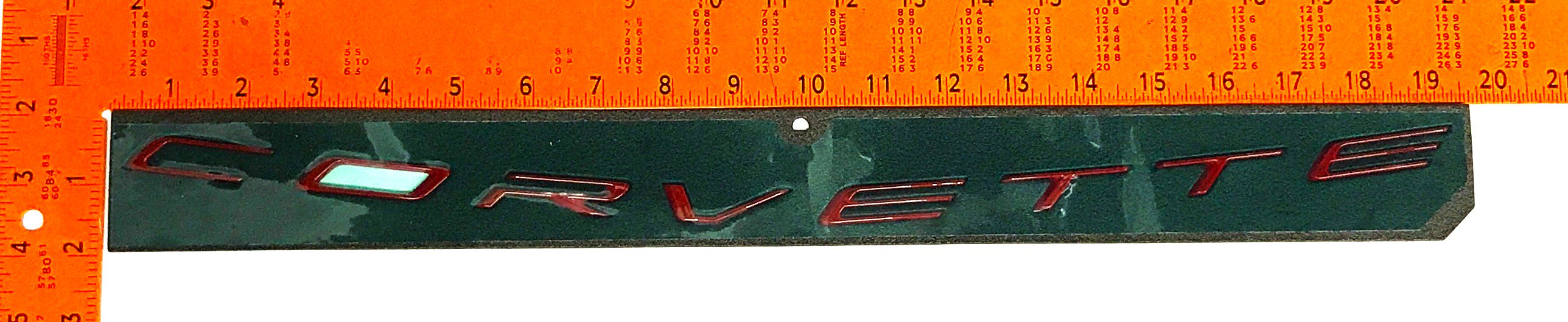 GM Rear Red "Corvette" Emblem with Template 84313983 NOS