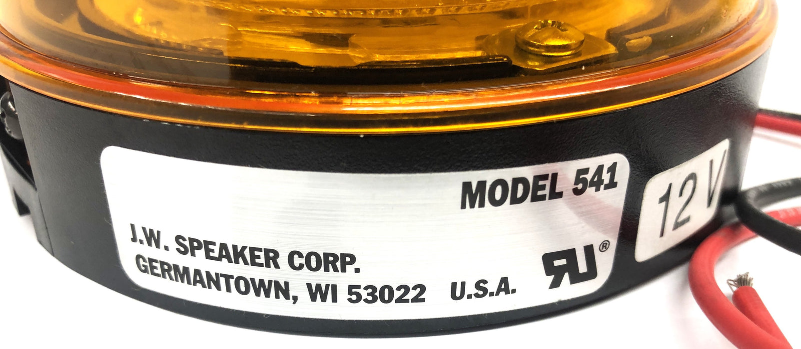 J.W. Speaker 12V Amber Light Model 541 NOS